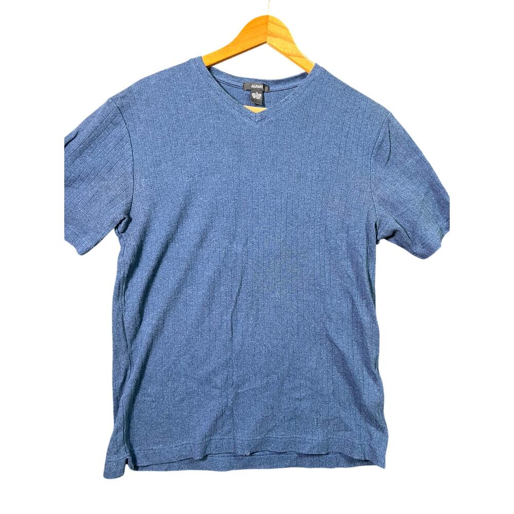 Alfani Sweater Blue Short Sleeve Crewneck Knit Pullover Size M Men